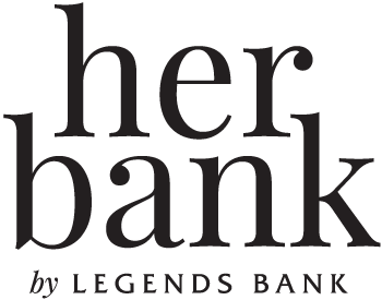 Her Bank by Legends Bank Logo